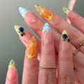 3D Fruit Press-On Nails Short Almond False Nails with Citrus and Blueberry Design - Fresh 3D Fruit Style (JP4431) / Short Almond Shape