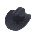 Classic black wool felt jazz hat fedora for men and women with stylish brown braided hat band. - M (56-58cm) / Black
