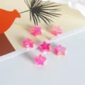 Perline stelle in acrilico rosa per gioielli DIY, simpatici accessori per bracciali fatti a mano. - Rosso rosa