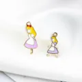 Ciondoli smaltati dorati Alice accessori per la creazione di gioielli fai da te set carini - Ragazza Viola Grande