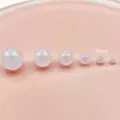 Perline rotonde in acrilico bianco latte dettaglio di confronto dimensioni per bricolage. - 3mm / Bianco latte