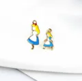 DIY Ciondoli pendenti Alice in lega smaltata per orecchini fatti a mano accessori gioielli. - Ragazza Blu Grande