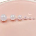 Perline tonde in acrilico bianco latte trasparente, foro dritto, accessori fai da te. - 6mm / Bianco latte