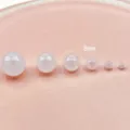 Transparent milky white acrylic round beads straight hole DIY handmade bracelet necklace accessory details - 8mm / Milky White