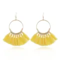 Böhmische gelbe Quasten-Creolen für Damen stilvolles Statement-Schmuck-Accessoire - Gelb