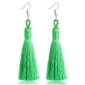 Handgefertigte grüne Quasten Ohrringe, boho lange hängende Ohrringe für Damen Mode chic. - Obstgrün