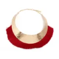 Europäische und amerikanische Mode Metallkragen Halskette mit roter Quaste im Boho Stil - Burgunderrot