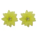 Europäische Acryl Blumen Ohrstecker mit gelben Blütenblättern und klarem Perlenzentrum. - Gelb