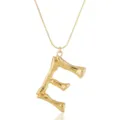 Goldene Bambus Buchstabe E Anhänger Halskette, Punk Stil Schlüsselbeinkette Schmuck. - Buchstabe E / Gold