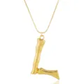 Modische goldene L Anhänger Halskette im Punk Stil mit Alphabet Design für Damen Alltag. - Buchstabe L / Gold