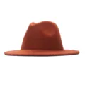 Klassischer brauner Wollfilzhut mit breiter Krempe, elegantes Wintermodeaccessoire. - Erwachsene (56-58cm) / Karamellbraun