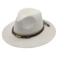 Stijlvolle strooien zonnehoed voor dames en heren, zomerse strand gevlochten panama jazz hoed. - M (56-58cm) / crème