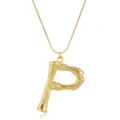 Trendige goldene Buchstabe P Anhänger Halskette Punk Stil Modeschmuck für Frauen - Buchstabe P / Gold