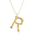 Goldene Buchstabe R Anhänger Halskette Punk Stil Schlüsselbeinkette Mode Schmuck für Damen - Buchstabe R / Gold