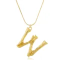 Goldfarbene Zweig Buchstabe W Anhänger Halskette Punk Stil Choker Modeschmuck Damen - Buchstabe W / Gold