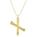 Goldfarbene Schlangenkette mit einem einzigartigen initialen Anhänger in Bambus-Optik für Damen. - Buchstabe X / Gold