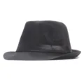 Classic black straw fedora hat for men and women, stylish sun protection outdoor jazz hat. - M (56-58cm) / Black