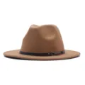 Γυναικείο καφέ fedora καπέλο φθινόπωρο χειμώνας βρετανικό vintage μάλλινο καπέλο - M (56-58cm) / Καμηλό
