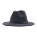 Γυναικείο καπέλο fedora από γκρι μάλλινο τσόχα φθινόπωρο χειμώνας vintage jazz. - M (56-58cm) / σκούρο γκρι