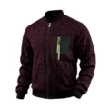 Mens knitted bomber jacket with zipper pocket casual autumn winter outerwear fashion. - M / Tops / Burgundy