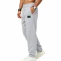 Men's heavyweight casual fleece sweatpants, loose fit winter joggers with pockets and drawstring. - S / Light Gray