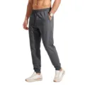 Pantalon de jogging gris foncé pour homme avec cordon de serrage, molleton confortable et stylé. - Gris foncé