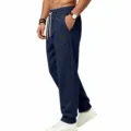 Heren Winter Warme Fleece Joggingbroek Zware Stof Casual Sportbroek met Trekkoord - Marineblauw