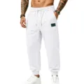 Men's white fleece-lined casual sweatpants comfortable winter warm joggers trousers - S / White