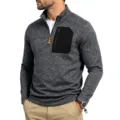 Men's winter heavy fleece warm tactical 1/4 zip cationic pullover sweatshirt for men - M / Tops / Dark Gray