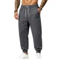 Men's winter thick fleece-lined sweatpants casual loose athletic joggers with drawstring. - S / Dark Gray