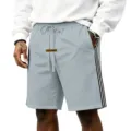 Shorts de sport gris pour hommes décontracté été streetwear ample skate shorts avec rayures - Gris Fer