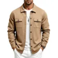 Surchemise cargo doublée pour homme veste d'hiver épaisse kaki style décontracté - Chameau