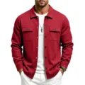 Veste Chemise de Travail Homme Hiver Epaisse Polaire Chaude Vêtement Casual Neuf - S / Hauts / Rouge Vif
