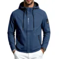 Men's Fall Casual Hooded Windbreaker Waterproof Outdoor Sports Jacket Coat Outerwear - S / Tops / Denim Blue