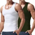 Men's solid color slim fit tank top, casual sports fitness athletic sleeveless undershirt. - S / Set / White and Black