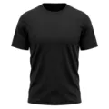 Close-up view of the black mesh fabric detail on this breathable short-sleeve tee. - Black
