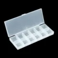 Détail de boîte de rangement givrée transparente à 12 cases, organisateur pour petits objets. - Style Mat Transparent (AP-1)
