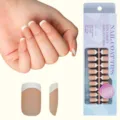 French press on nails short square fake nail tips with gel system box packaging for daily wear. - YMS018 / 300 Pcs