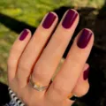 Short square press on nails in rich dark purple shade with sleek glossy finish for stylish daily wear. - Glue Type / JP3068 (Dark Purple)