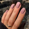 Short solid color press on nails mauve pink square artificial fake nail tips for daily wear 24pcs - Glue Type / JP3069 (Gray Pink)