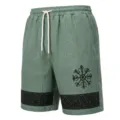 Herren Sommer lässige atmungsaktive Leinenmischung Shorts mit Print Strand Urlaub - S / Hellgrün
