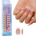 Franse nepngels set doos 3 in 1 zacht gel systeem valse nagel tips manicure kunstnagels - Franse Press-On Nagels (YMS026)