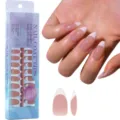 Franse press-on nagels kit 300st doos nep nagel tips gel systeem manicure set pro - Franse Press-On Nagels (YMS028)