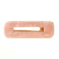 Rosa rechteckige Acetat-Haarspange mit hohlem geometrischem Design und goldenem Metallclip. - Rechteckig Rosa