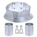 Silberfarbene mehrlagige Choker-Halskette, Armband und strukturierte Ohrringe Detail. - 4 Teiliges Set Silber