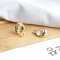 Retro barok ronde holle legering oorknopjes DIY handgemaakte sieraden accessoires onderdelen - 1 Stuk (10x14mm)