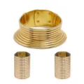 Goldschmuck Set mit auffälligem Metall Choker Halsband und passenden Armreifen. - 3 Teiliges Set Gold 2