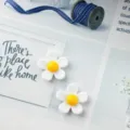 Acrylic five-petal sunflower cabochons for DIY handmade hair accessories and earrings crafts. - 02# Small Flower(22mm)