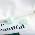 DIY sweet light green heart-shaped glitter beads for handmade earrings and jewelry crafting supplies. - Heart / Green