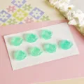 Cabochon in resina di rosa da te opaca fiore verde accessori per orecchini fai da te - Stile 01 Bocciolo di Rosa / Verde